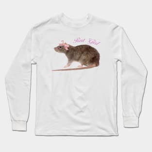 Rat Girl Pink Ribbon Bow Coquette, Y2k Graphi Tee, 90s Tee, Coquette Aesthetic Top, Trending Shirt Long Sleeve T-Shirt